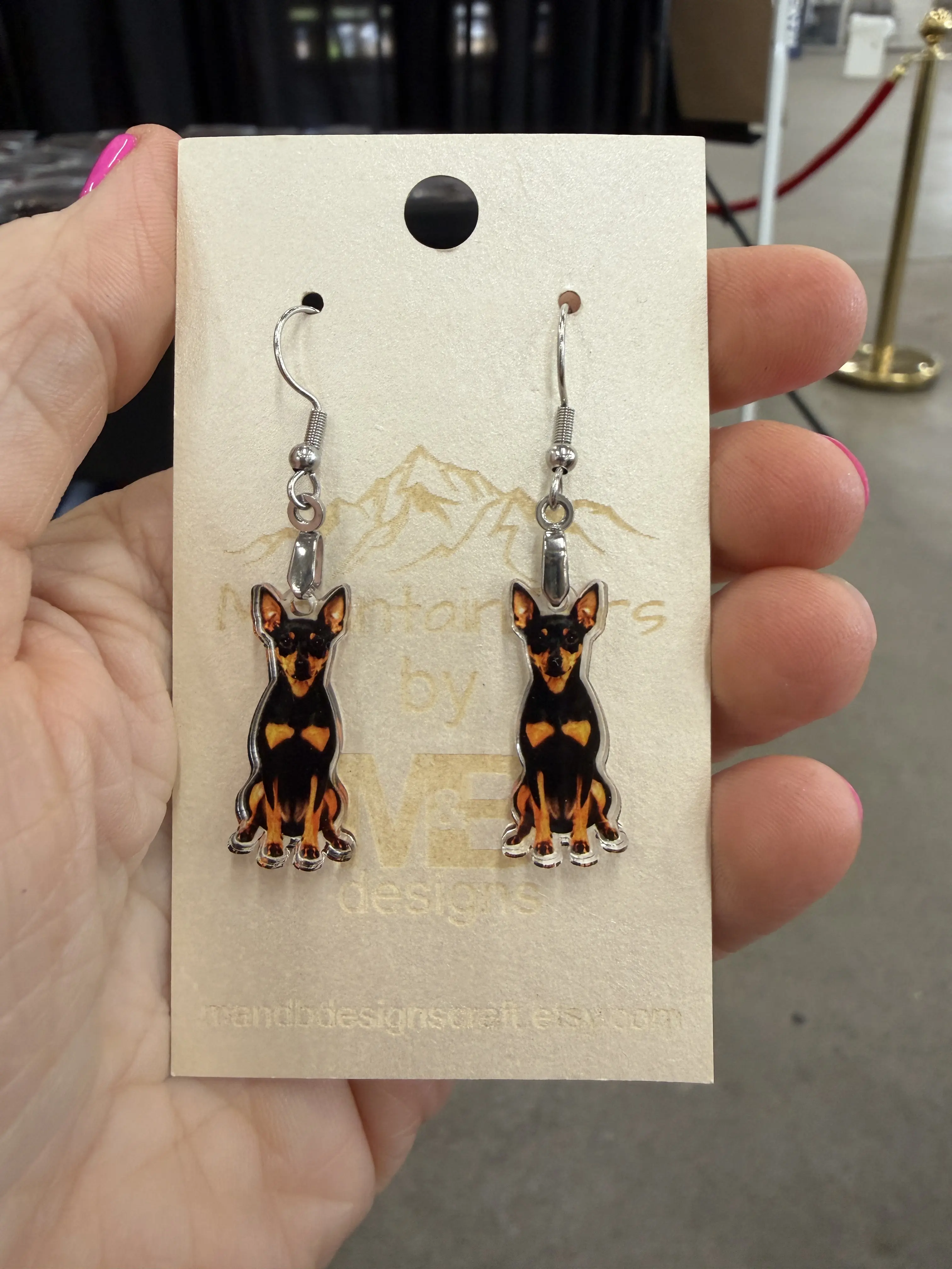 Min Pin Puppy Earrings