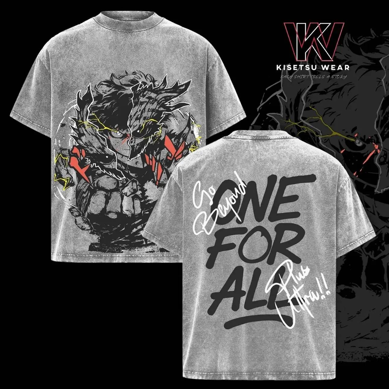 Izuku Midoriya “One For All” Vintage Washed Oversized T-Shirt – My Hero Academia Season 8 Anime Graphic Tee, Deku Shirt, Soft Cotton Streetwear Casual Apparel, Unisex Top, Gift for MHA Fans UZH RSC