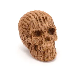Home Reflections 5.5" Wicker Resin Skull Decor