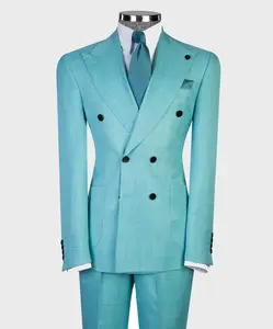 Aqua Blue Double Breasted Suit