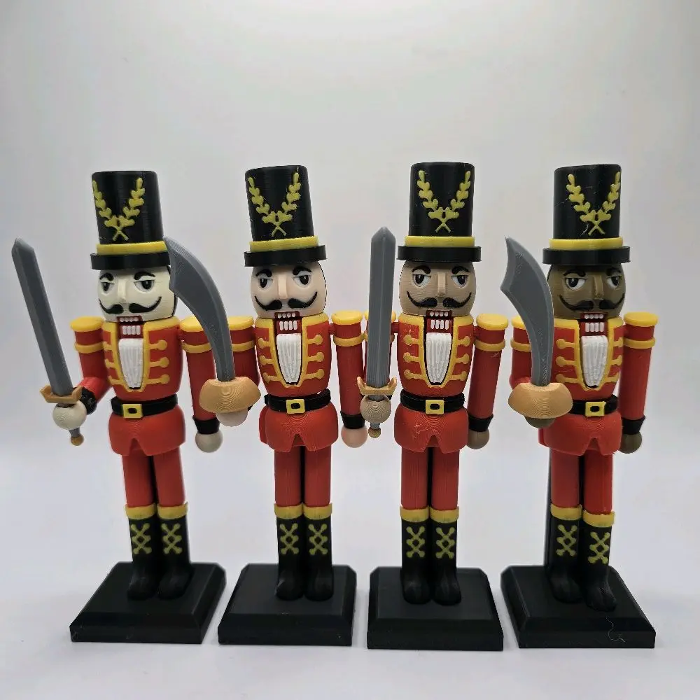Fidget Nutcracker Action Figure – 6 Inch | Includes Stand + 2 Swords