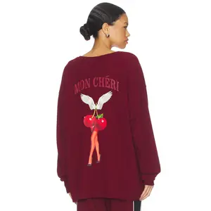 Boys Lie Mon Cheri Thermal Sweatshirt in Wine