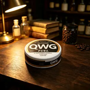 QWG Coffee flavor Fuel Nootropic Coffee Energy Pouches byQWG - Energy, Focus, Memory - Sugar Free SportBeverage