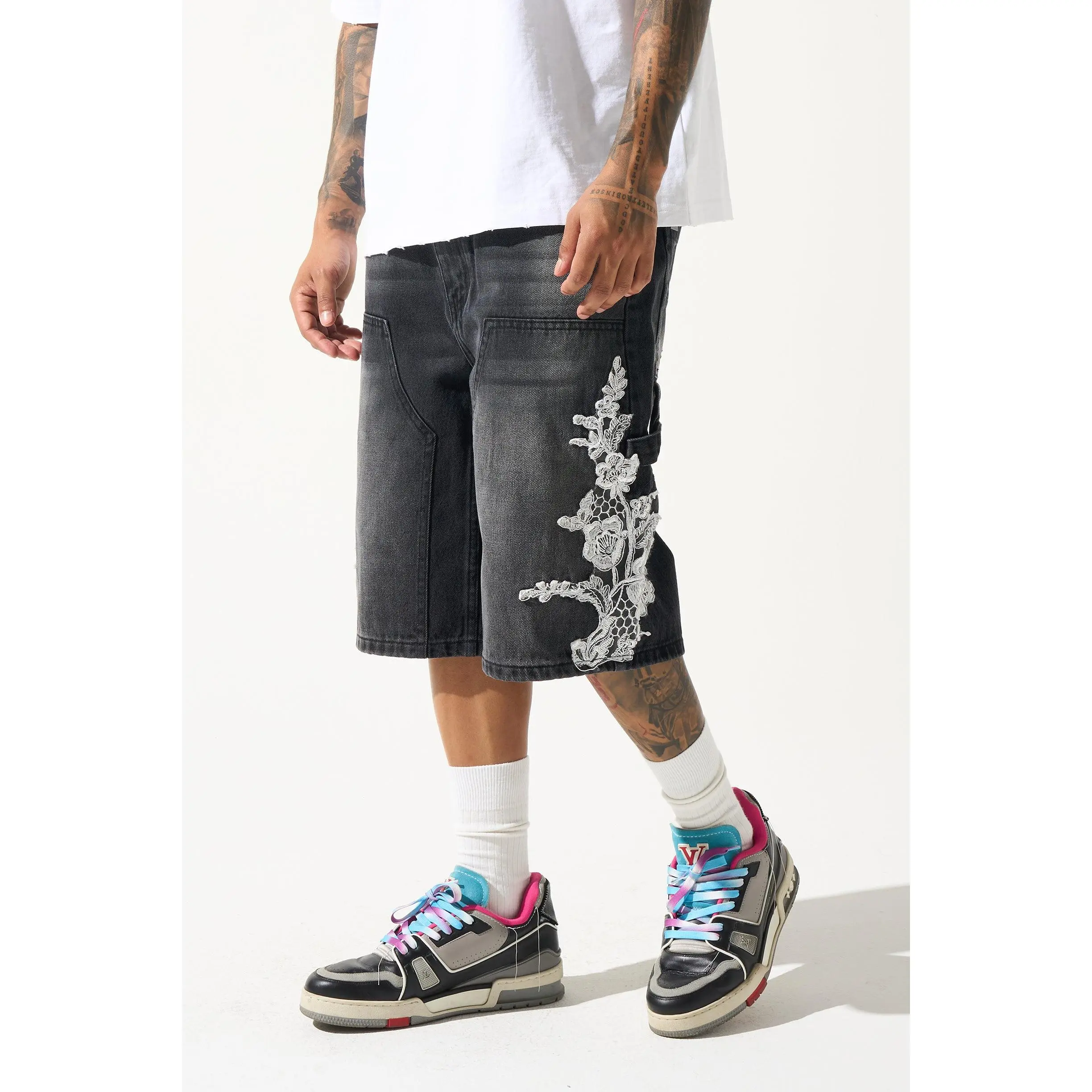 "GROWTH" Denim Shorts