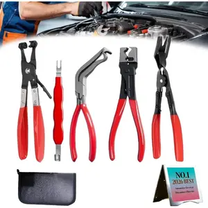 Automotive Electrical Disconnect Pliers Kit 5 count  Line Tool Set Hose Clamp 60? Angled Connector Separator Trim Clip  Plug Release & Wire Terminal Remover for Auto Repair