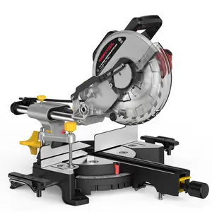New Generation 10-inch Compound Miter Saw, 5000RPM, 15 Amp, Single Bevel 0-45° with Extension Table, 36T Blade,  Saw for Metal, Plastic, Wood, Laminates Cordless Tool High Power Impact