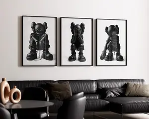 Printable Kaws Poster Set: Black Graffiti Hiphop Style Hypebeast Figure Wall Art l Unframes Poster