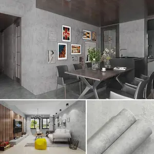 Grey Concrete Contact Paper for Walls - Peel and Stick Cement Wallpaper, 16"x118", Matte Self-Adhesive Vinyl for Bedroom Bathroom