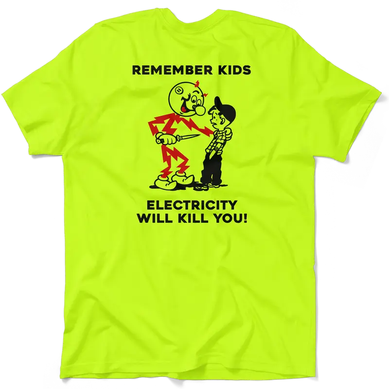 Remember Kids - Hi Visibility Yellow Work T-Shirt