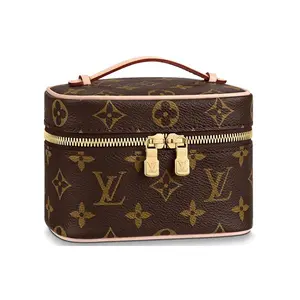 Louis Vuitton Nice Nano Classic Monogram Zip Closure Cosmetic Pouch – Mini Handbag for Women, Brown