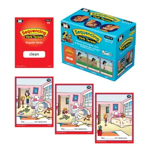 Sequencing Verb Tenses Card Deck for Kids – Grammar & Language Development Game with 144 Illustrated Cards, 48 Action Verbs (Regular & Irregular) – Teaches Past, Present & Future Tense, Sentence Building & Verb Sequencing Activities