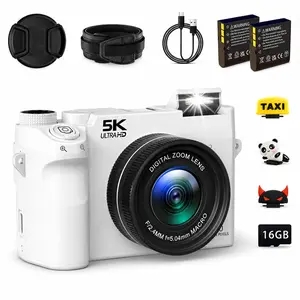 5K Digital Camera for Photography and Video 75MP WiFi Dual Lens Autofocus Y2K Vintage Point and Shoot Camera for Beginners Portable Vlogging Camera 18X Digital Zoom 16GB Card 2 Batteries fathersdaygift