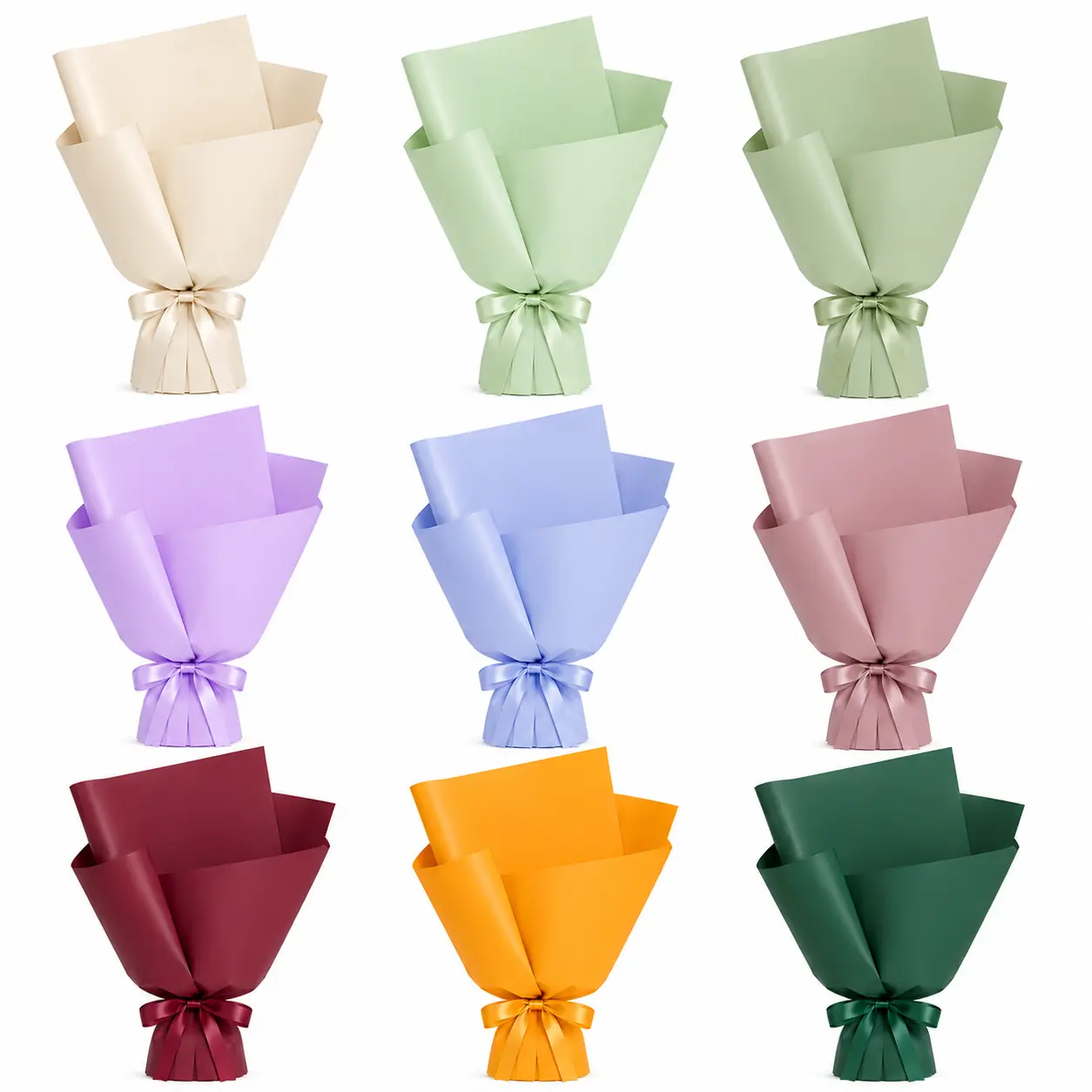 Waterproof Plastic Floral Protective Wrap Sheets - 20 Sheets, Durable, Tear-Resistant, Flexible, Glossy Finish, Classic DIY Florist Supplies for Small Business Owners, Fits Any Bouquet Size, Sheet
