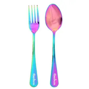 Perfect Pair Fork & Spoon Set (Satin Rainbow)