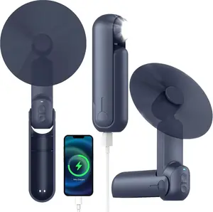 Mini Handheld Fan 3-in-1 - Portable USB Rechargeable, Battery Fan with Power Bank & Flashlight