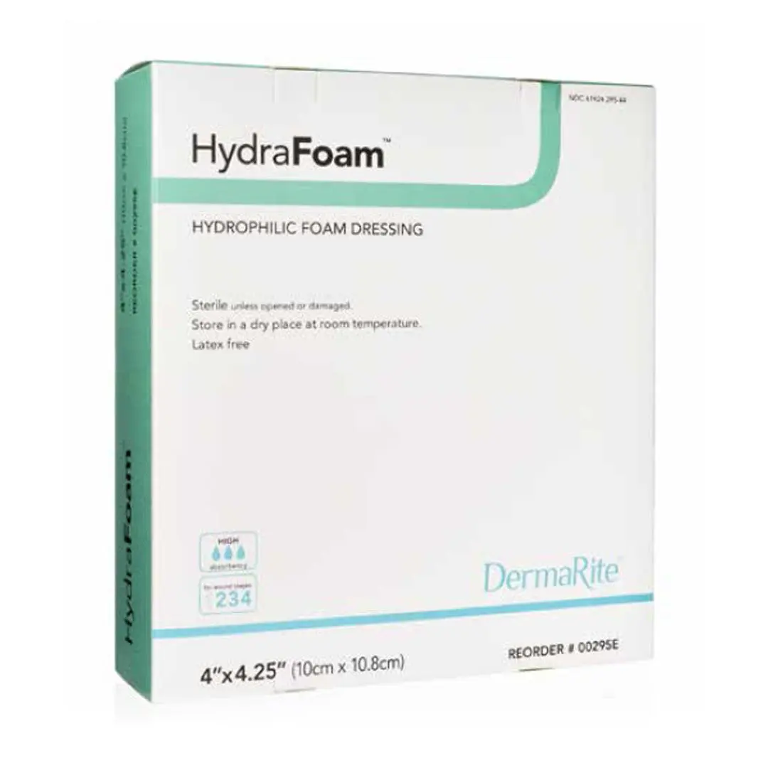 Hydrafoam Hydrophilic Foam Dressing, 4" X 4.25"
