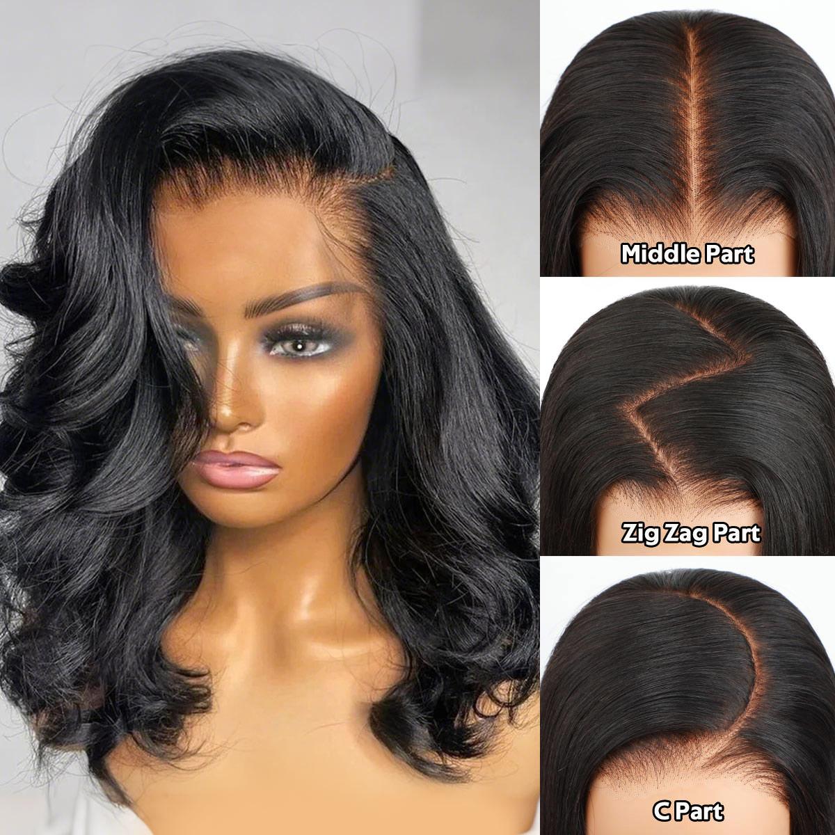OQ HAIR Side Part Pre Style M Cap 9x6 HD Lace Body Wave Curls Wig 200% Density Pre-Everything Lace Frontal Wig Put On and Go Glueless Wig