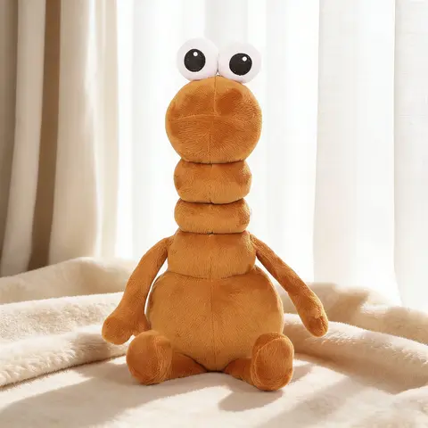 29cm/11.41in Marcus the Worm Plush Toy, Stress-Relieving Fun Plush with Cute Big Eyes, Therapeutic Pet-Like Soft Stuffed Animal, Popular Internet Meme & Unique Design, Perfect Birthday & Holiday Gift for Boyfriends & Friends, Soft Cuddly Gift