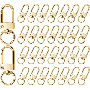 JJUNW 30 Pcs Metal Lobster Claw Clasp, Swivel Snap Key Chain Clip Hooks, Keychain Hooks for Keychain Making DIY Crafts Lanyard Making Pet Collar(Gold)