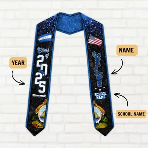 Personalized Honduran Graduation Sash 2026, Honduras America Flag Graduation Stole 2026