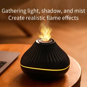 Simulated Volcano Aroma Diffuser, Flame Crack Humidifier - USB Powered Essential Oil Diffuser, Cool Mist Humidifier with 7 Colorful Ambient Lights, Perfect Gift for Home, Holiday Decoration, Christmas, Halloween, New Year and Aromatherapy Enthusiasts