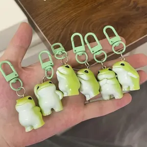 Adorable 3D Frog Keychain - Cute Cartoon-Style Resin & Iron Alloy Bag Charm with Lobster Clasp, Perfect Gift for Couples, Best Friends, and Accessories, Frog Accessories, Backpack Keychain