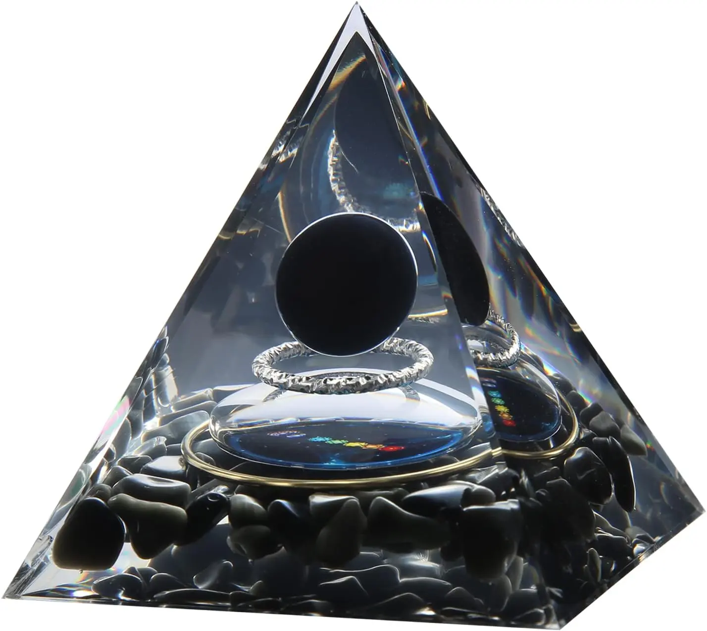 Black Obsidian Orgone Pyramid Protection Healing 6x6x6 cm Spiritual Home Decor Wellness Health Black Obsidian Orgone Pyramid Protection Healing 6x6x6 cm Spiritual Home Decor Wellness Health