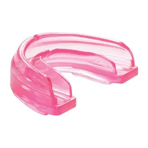 Shock Doctor Sports Mouthguard for Braces - Pink, 100% Medical-Grade Silicone, Instant Fit, No Boil, Braces Safe, Quick Release Helmet Tether - Boxing Equipment