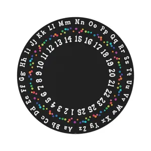 Round Alphabet & Numbers Rug