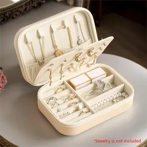 Travel Jewelry Organizer, 1 Count Summer Portable Lightweight Small Jewelry Storage Case with Zipper, Durable Storage Organizer, Summer Gift, Summer for Gift, Accessories Box, Multifunctional Storage