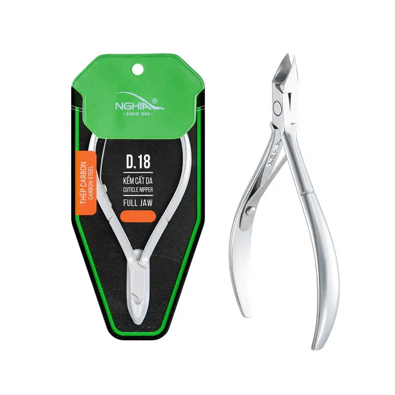 NGHIA D-18 Cuticle Nipper - Hard Carbon Steel Nail Care Tool, Ergonomic Handle, Matte Finish, Single Spring, Crab Claw Mouth Clip Nails Tool for Manicure & Cuticle Care (Longest Jaw Size), Clip Nails Cuticle Tools