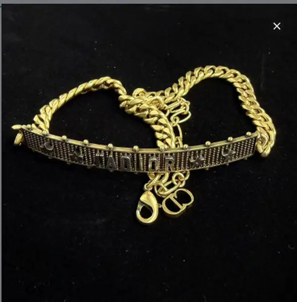 Pre-owned Dior — Gold Distressed Vintage Choker Necklace（SZS 20971）