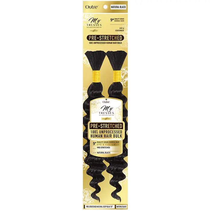 Outre Mytresses Gold Label Braids 100% Unprocessed Human Hair - PRE-STRETCHED NATURAL DEEP BULK (10"/12"/14"/18")