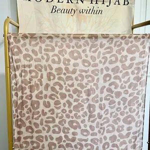 Neutral cheetah modal hijab by modern.hijabco