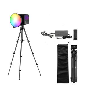 rgb led video light kit with stands, 1 set 60w photography studio lighting, dimmable cob light for youtube, streaming, camera accessories