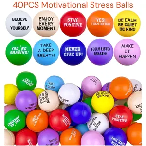 40PCS Motivational Stress Balls Colorful Foam Hand Exercise Stress Relief Balls for Office Home Mother Gift Birthday Gift