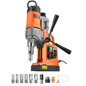 fathersdaygift VEVOR Magnetic Drill, 1450W Motor 2 in Boring Diameter, 2878 lbf Portable Electric Mag Drill Press, with 6 Coring Bits, Variable Speed, Drilling Machine for Metal Surface, Home Improvement Industry