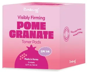 The Crème Shop Hydrating Toner Pads with Pomegrantate and Centella, Textured Facial Pads for Gentle Exfoliation, Korean Skin Care (70 Count)
