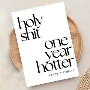 Funny Birthday Card, “Holy Shit One Year Older” Greeting Card, Humorous Happy Birthday Card, Funny Birthday Gift with Envelope