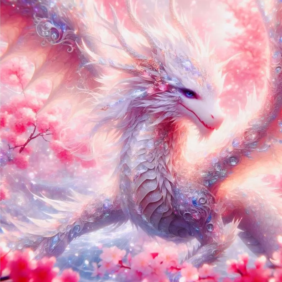 5D DIY Full Diamond Round Drill - Diamond Painting Kit Dragon, Cherry Blossom, Animals. Mosaic Canvas DIY Wall Art, Home Wall Decoration.