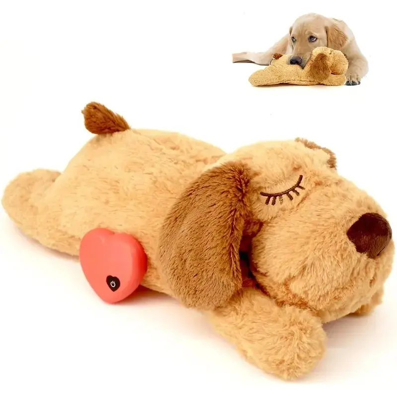 Viral Calming Heartbeat Chewproof Plush Dog Toy - Rawhide-Free Plush Toys for Anxious Puppies, Realistic Heartbeat Anxiety Relief Sleep Aid, Durable for Aggressive Chewers, Chewproof Plush Toys