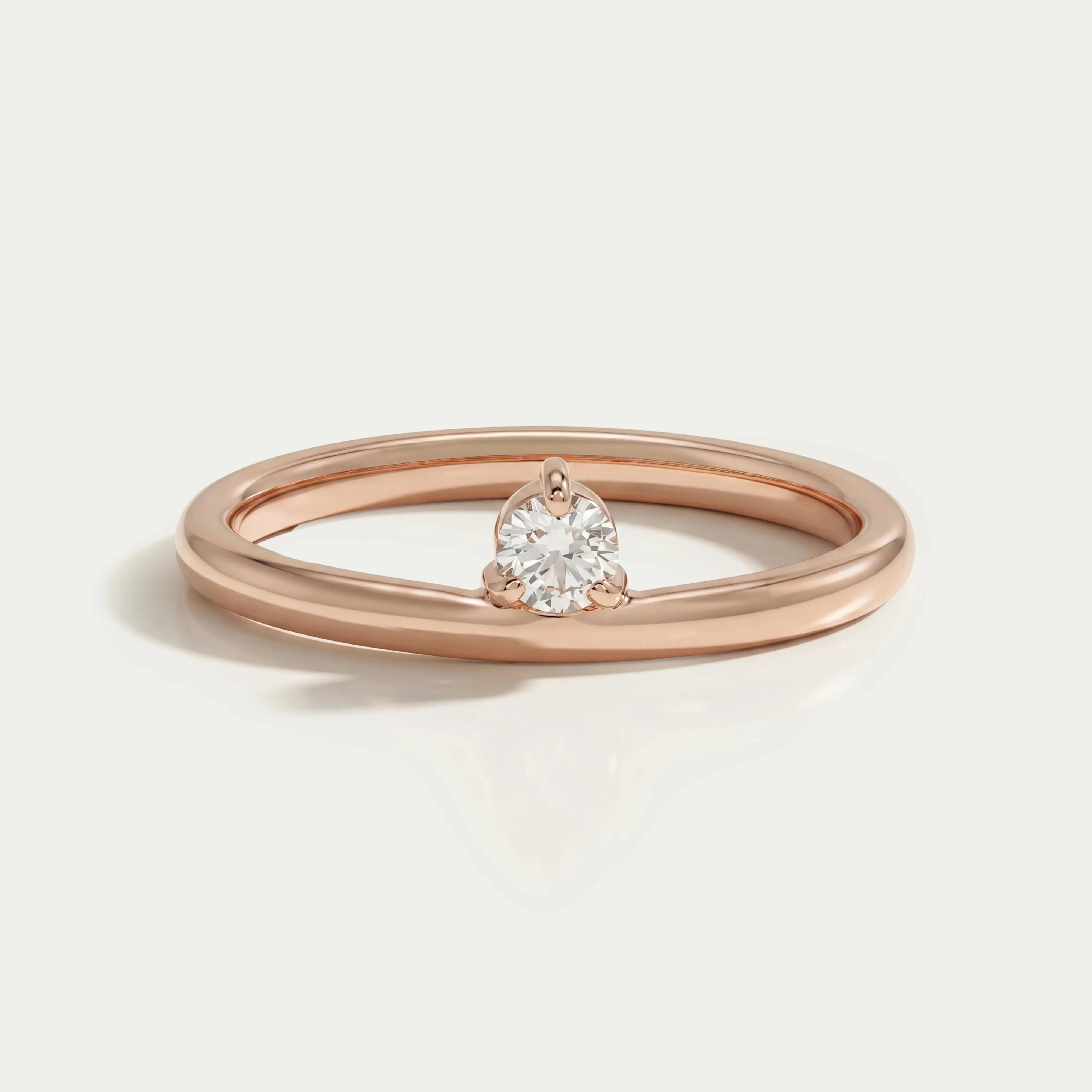 Round Lab Diamond  Solitaire Engagement  Ring