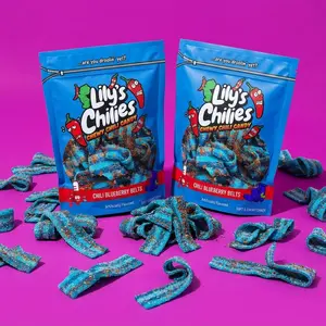 Chili Blueberry Belts (Two 4oz Bags), Chili Candy Snack