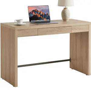 SICOTAS Computer Desk, 47-Inch Home Office Executive Desk with Drawer, Farmhouse Writing Study Desk with Storage, Boho Makeup Vanity Table for Bedroom Dormitory