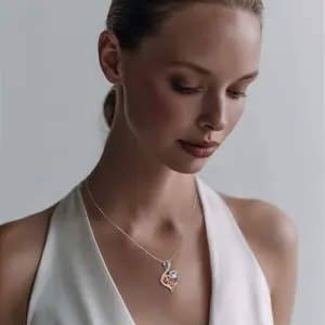 DERDALN Mom Necklace Love Heart Pendant Necklace with letter Mom Crystal Birthstone Necklace Gifts for Mother's Day