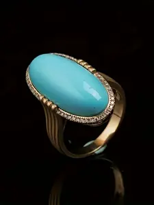 Vintage Men's Elegant Oval Turquoise Ring, Simple Elegance Wedding Engagement Party Jewelry Gift, 1pcs Retro Style Accessory
