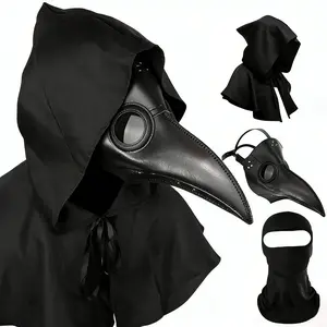 spooky fun,Steampunk Plague Bird billed Doctor Role Playing Set, Gothic retro style design, high-quality PU leather bird billed mask, adjustable strap, suitable for Gothic collectors and cosplayers, Halloween themed party costume accessories