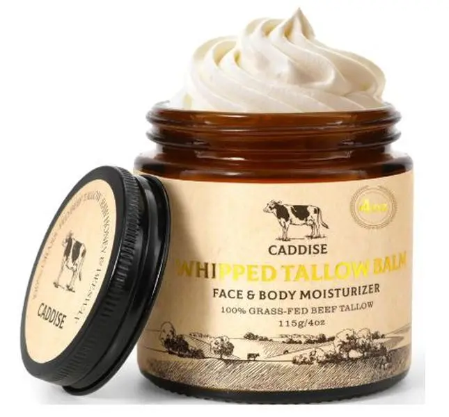 Whipped Beef Tallow for Skin – 100% Grass-Fed Handmade Cream Moisturizer for Face & Body,  4 Oz