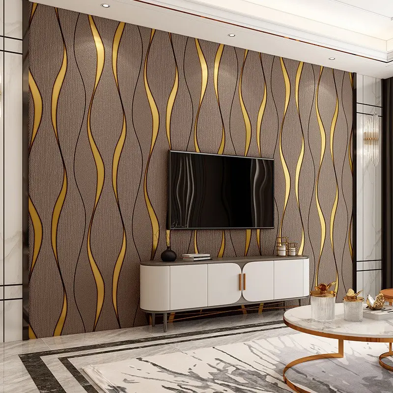 Modern 3D Ripple Self-Adhesive Decorative Wallpaper Roll, Easy Peel & Stick, Suitable for Living Room, Kitchen, Bedroom, Dorm Decor, Peel And Stick Wallpaper Designs, Non-Woven Fabric