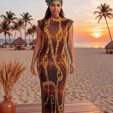 Elegant Aesthetic Pleated Fit and Flare Moo Moo Long Dress with Equestrian Print, Animal Print Complete Set with Shawl and Long Silk Scarf for Beach Sun Protection, Boho Fashion